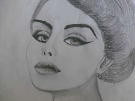 visage graphite crayon papier